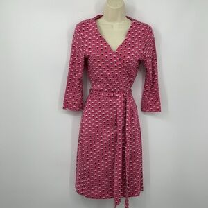DVF Diane von Furstenberg New Julian two wrap dress pink floral jersey knit 4